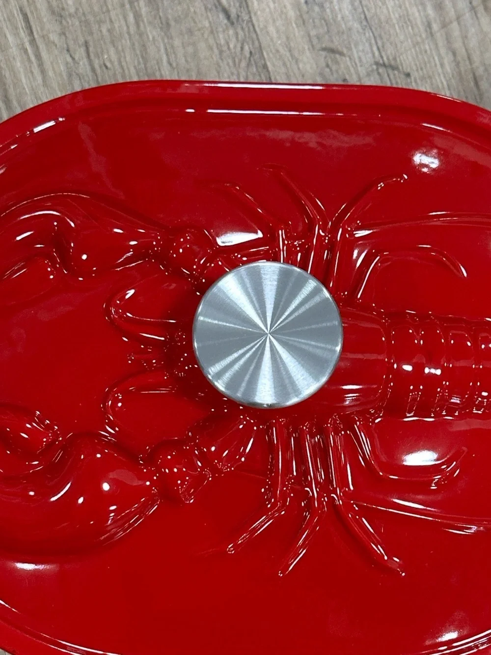 NWT Red Oval Lobster Cast Iron Dutch Oven - Enamel-Covered Smith Clark ironworks